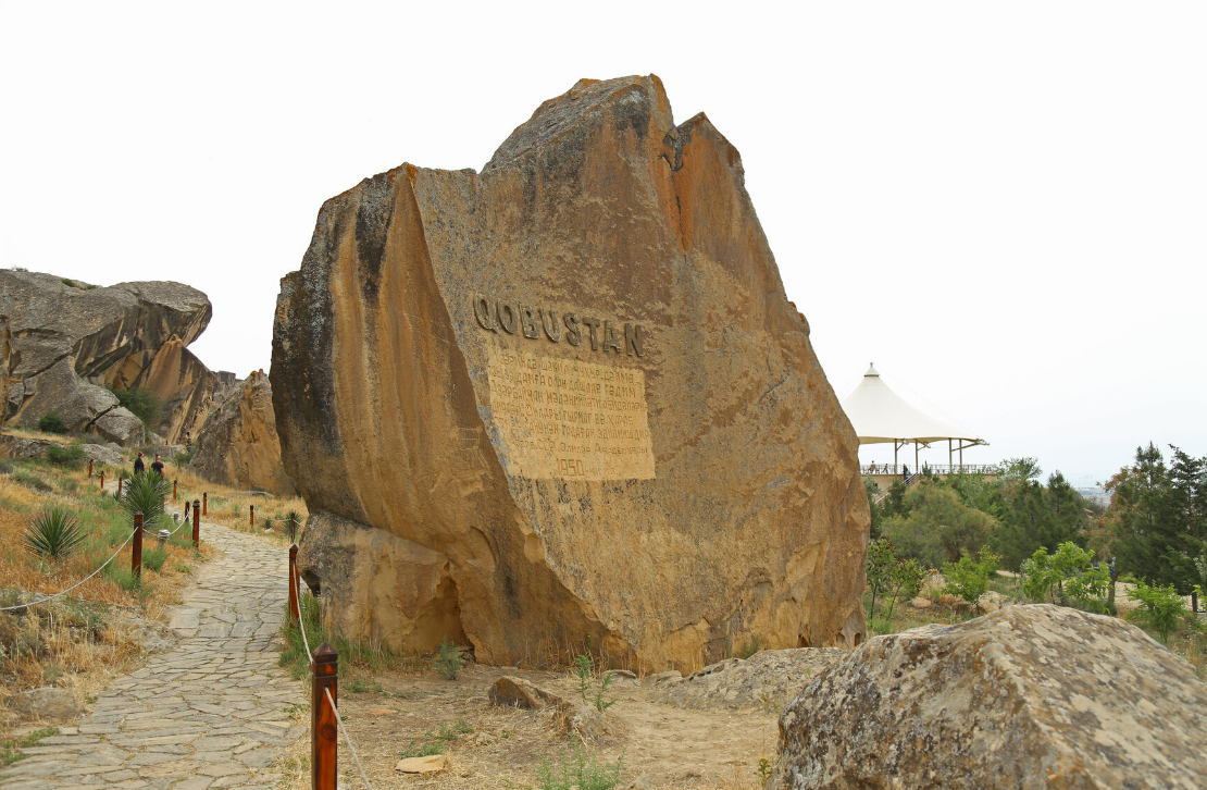 Ancient petroglyphs at Gobustan Archaeological Reserve